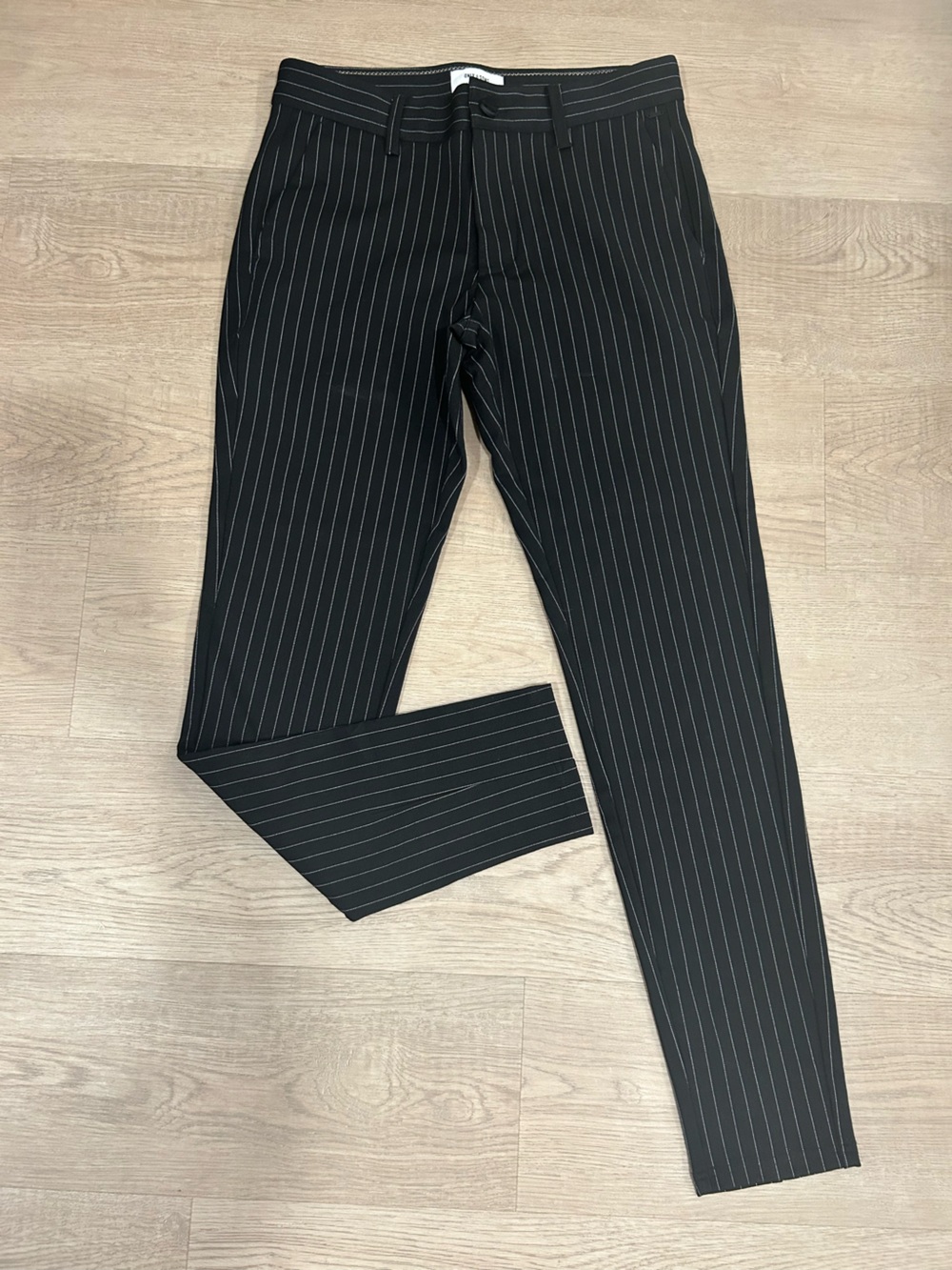 ONLY & SONS Black Pinstripe Trousers